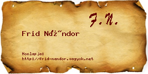 Frid Nándor névjegykártya