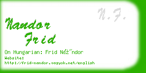 nandor frid business card